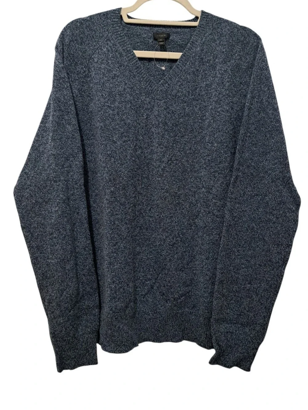 J.Crew Lambswool V- Neck Lightweight Speckled Pull Over Sweater XL Dark Blue